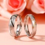 Bortwide Two Tone Heart Titanium Steel Couple Rings