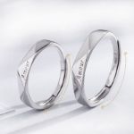 Bortwide Engraved Sterling Silver Couple Rings