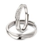 Bortwide Stylish Adjustable Sterling Silver Couple Rings