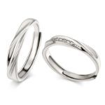 Bortwide Stylish Adjustable Sterling Silver Couple Rings