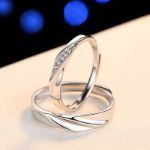 Bortwide Stylish Adjustable Sterling Silver Couple Rings