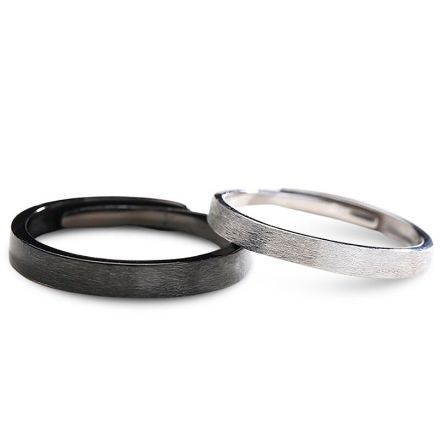 Bortwide Simple Sterling Silver Couple Rings