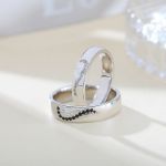 Bortwide Angel Wings Creative Engraved Sterling Silver Couple Rings