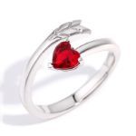 Bortwide "Cupid's Arrow" Heart Cut Sterling Silver Ring