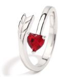 Bortwide "Cupid's Arrow" Heart Cut Sterling Silver Ring