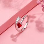 Bortwide "Cupid's Arrow" Heart Cut Sterling Silver Ring