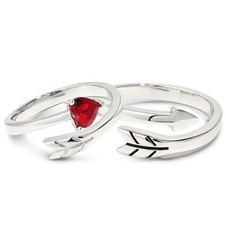 Bortwide "Cupid's Arrow" Sterling Silver Couple Rings