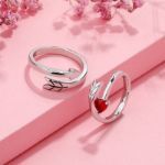 Bortwide "Cupid's Arrow" Sterling Silver Couple Rings