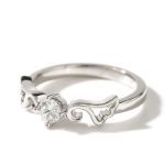 Bortwide "Angel Wings" Round Cut Sterling Silver Ring