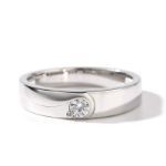 Bortwide Simple Round Cut Sterling Silver Men's Ring