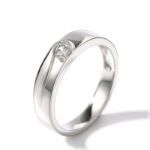 Bortwide Simple Round Cut Sterling Silver Men's Ring