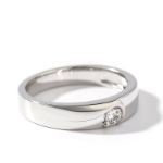 Bortwide Simple Round Cut Sterling Silver Men's Ring