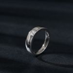 Bortwide Simple Round Cut Sterling Silver Men's Ring