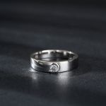 Bortwide Simple Round Cut Sterling Silver Men's Ring