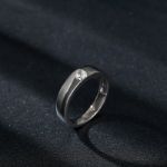 Bortwide Simple Round Cut Sterling Silver Men's Ring