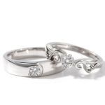 Bortwide "Angel Wings" Round Cut Sterling Silver Couple Rings