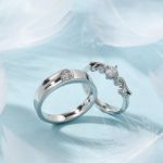 Bortwide "Angel Wings" Round Cut Sterling Silver Couple Rings