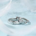 Bortwide "Angel Wings" Round Cut Sterling Silver Couple Rings