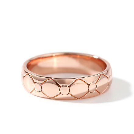 Bortwide "Eternal Love" Rose Gold Tone Sterling Silver Men's Band