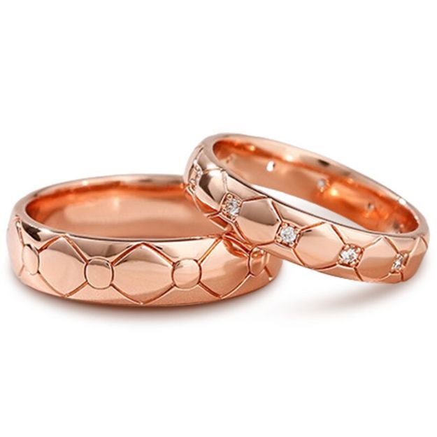 Bortwide "Eternal Love" Rose Gold Tone Sterling Silver Couple Rings