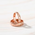 Bortwide "Eternal Love" Rose Gold Tone Sterling Silver Couple Rings