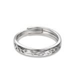 Bortwide "Endless Love" Vine Flower Design Adjustable Sterling Silver Men's Band