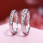 Bortwide "Endless Love" Vine Flower Design Adjustable Sterling Silver Couple Rings