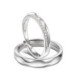 Bortwide "The Exclusive Mark of Love" Adjustable Sterling Silver Couple Rings