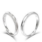 Bortwide "The Exclusive Mark of Love" Adjustable Sterling Silver Couple Rings