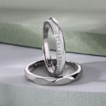 Bortwide "The Exclusive Mark of Love" Adjustable Sterling Silver Couple Rings