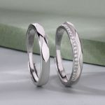 Bortwide "The Exclusive Mark of Love" Adjustable Sterling Silver Couple Rings