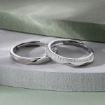 Bortwide "The Exclusive Mark of Love" Adjustable Sterling Silver Couple Rings