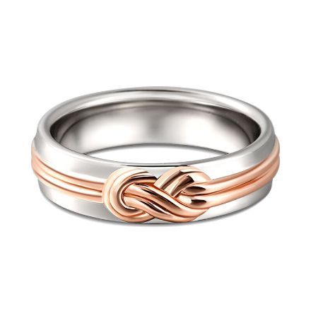 Bortwide "Eternal Connection" Knot Design Sterling Silver Men's Band