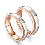 Bortwide "Forever Promise" Two Tone Sterling Silver Couple Rings