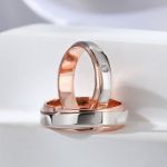 Bortwide "Forever Promise" Two Tone Sterling Silver Couple Rings