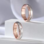 Bortwide "Forever Promise" Two Tone Sterling Silver Couple Rings