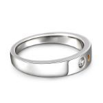 Bortwide "Always & Forever" Moon Design Sterling Silver Men's Band