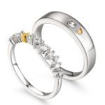 Bortwide "Always & Forever" Moon & Star Sterling Silver Couple Rings