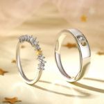 Bortwide "Always & Forever" Moon & Star Sterling Silver Couple Rings