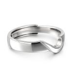 Bortwide "True Love" Half Heart Adjustable Sterling Silver Men's Band