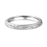 Bortwide "Always & Forever" Unique Leaf Carved Sterling Silver Women's Band