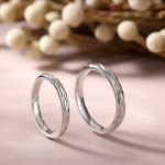 Bortwide "Always & Forever" Unique Leaf Carved Sterling Silver Couple Rings