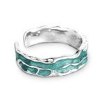 Bortwide "Aurora Impression" Open Design Sterling Silver Men's Band