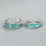 Bortwide "Aurora Impression" Open Design Sterling Silver Couple Rings