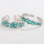 Bortwide "Aurora Impression" Open Design Sterling Silver Couple Rings