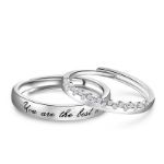 Bortwide "Endless Love" Sterling Silver Adjustable Couple Rings