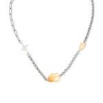 Bortwide "Abundance Manifestation" Heartbeat Design Irregular Natural Citrine Necklace