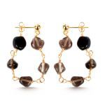 Bortwide "Leadership" Natural Obsidian Dangle Earrings