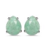 Bortwide "Soothing Energy" Pear Shaped Natural Green Aventurine Stud Earrings