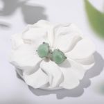 Bortwide "Soothing Energy" Pear Shaped Natural Green Aventurine Stud Earrings